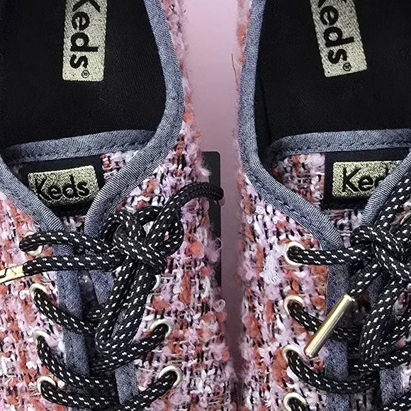 Keds Pink & Black Tweed Sneakers Size: 8 - Picture 3 of 7
